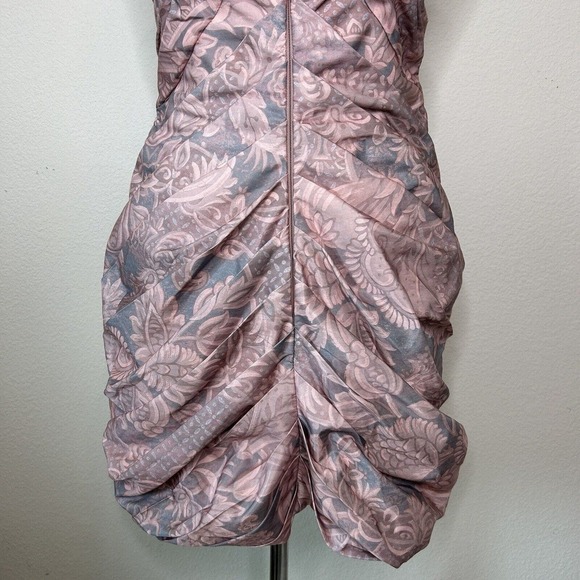 ASOS Pink and Gray Multi Pleated Crossover Bubble Dress 12 - Picture 9 of 13